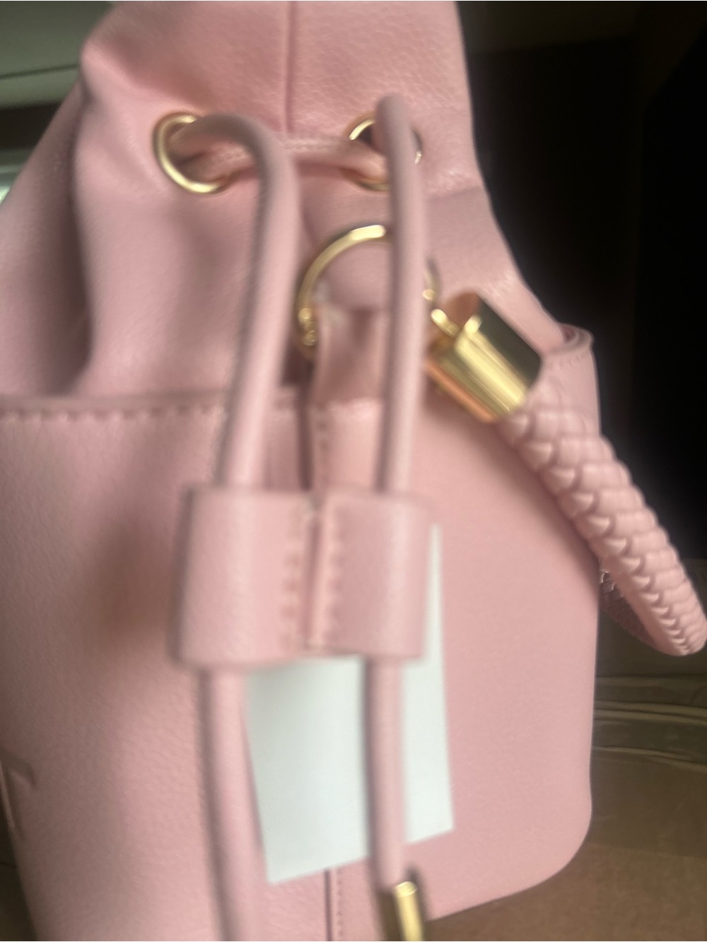 Pink Drawstring Bucket Bag, NEW - Picture 4 of 9